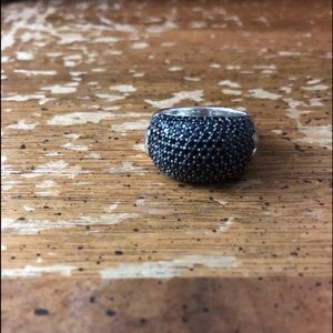 Beautiful black diamond in sterling silver ring